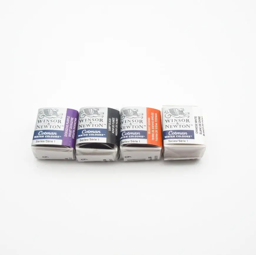 Winsor& Newton Cotman Твердые акварельные краски половина Пан 40 цветов синий акварельные кисти - Цвет: 4D
