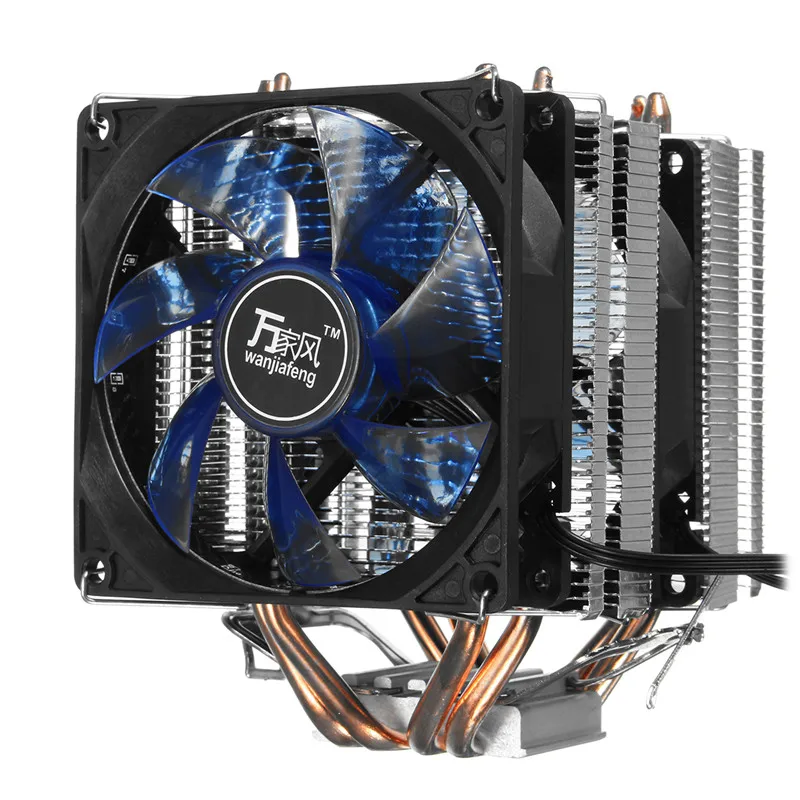 Двойной вентилятор с тепловым стержнем heat pipe радиатор Процессор кулер вентилятор охлаждения радиатора для ПК чехол Intel LGA 1366/1155/1156/775 AMD AM2/AM2+/AM3