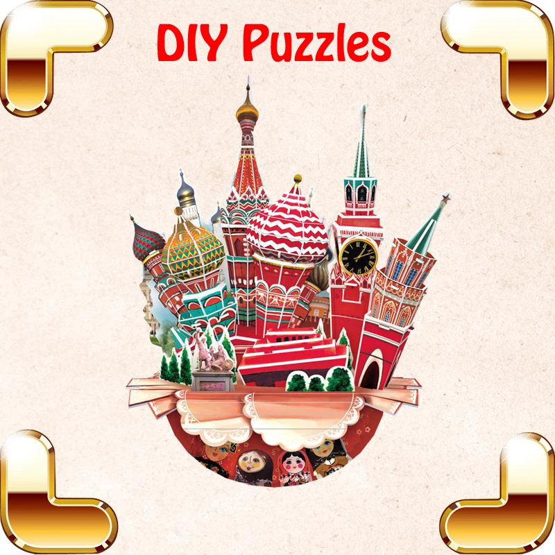 Новая идея подарок городской пейзаж в Москве 3D пазл модель сделай сам
