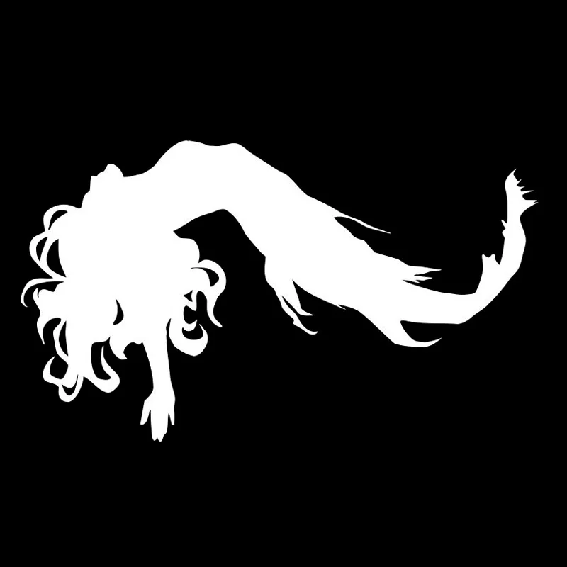 

19.1cm*11.2cm Fantasy Girl Mermaid Car-Styling Stickers Decals Vinyl Black/Silver S3-6255
