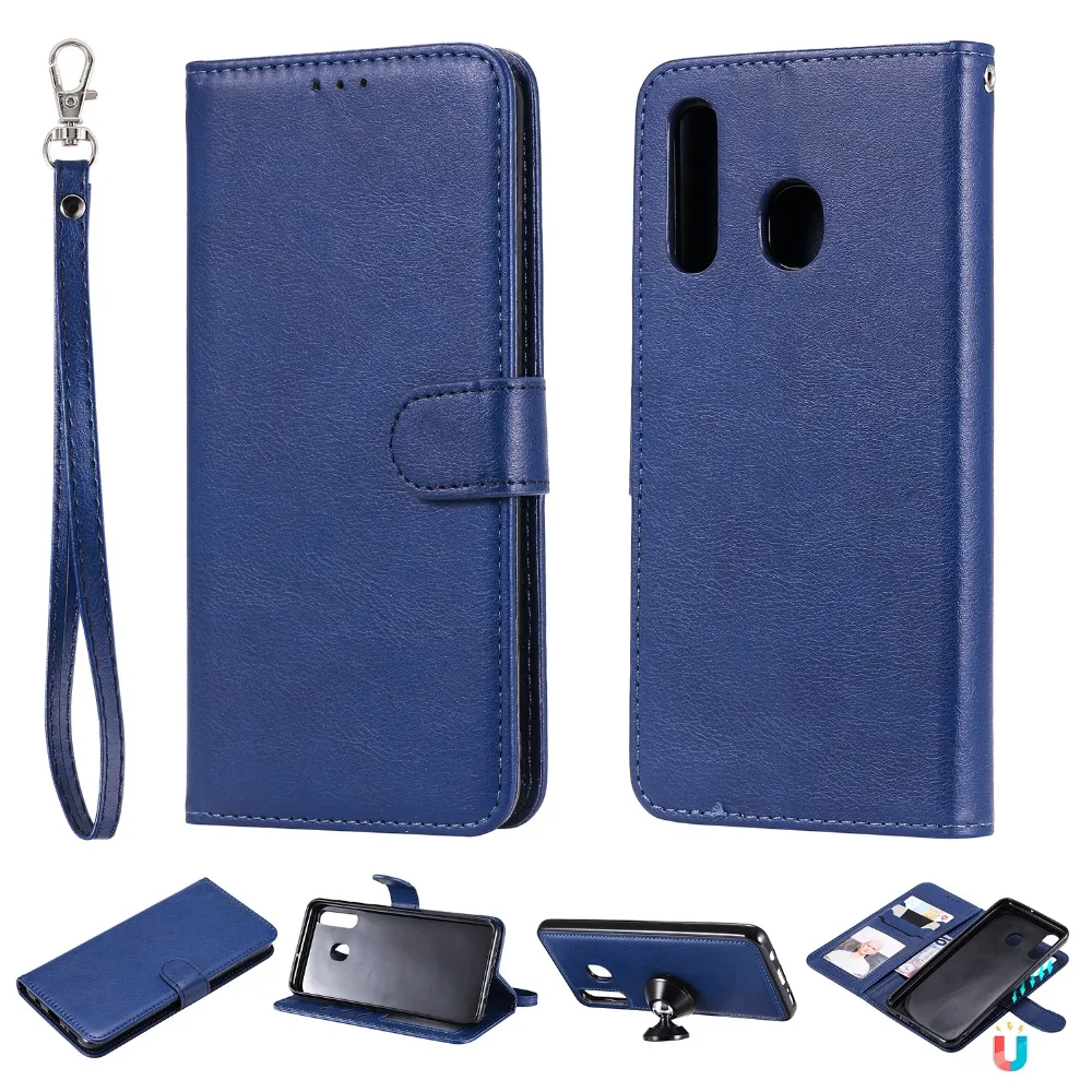 Многофункциональный дизайнерский чехол для samsung Galaxy A70 Galaxy A50 A40 A30 A20 A10 роскошный кожаный съемный магнитный чехол для телефона
