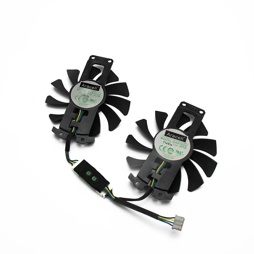 2PCS GA81S2U 12 В 0.38A 75 мм 4Pin Apistek GTX 960 кулер вентилятор для ZOTAC GTX960 4G PCI-EDC вентилятор видеокарты - Цвет лезвия: 2PCS