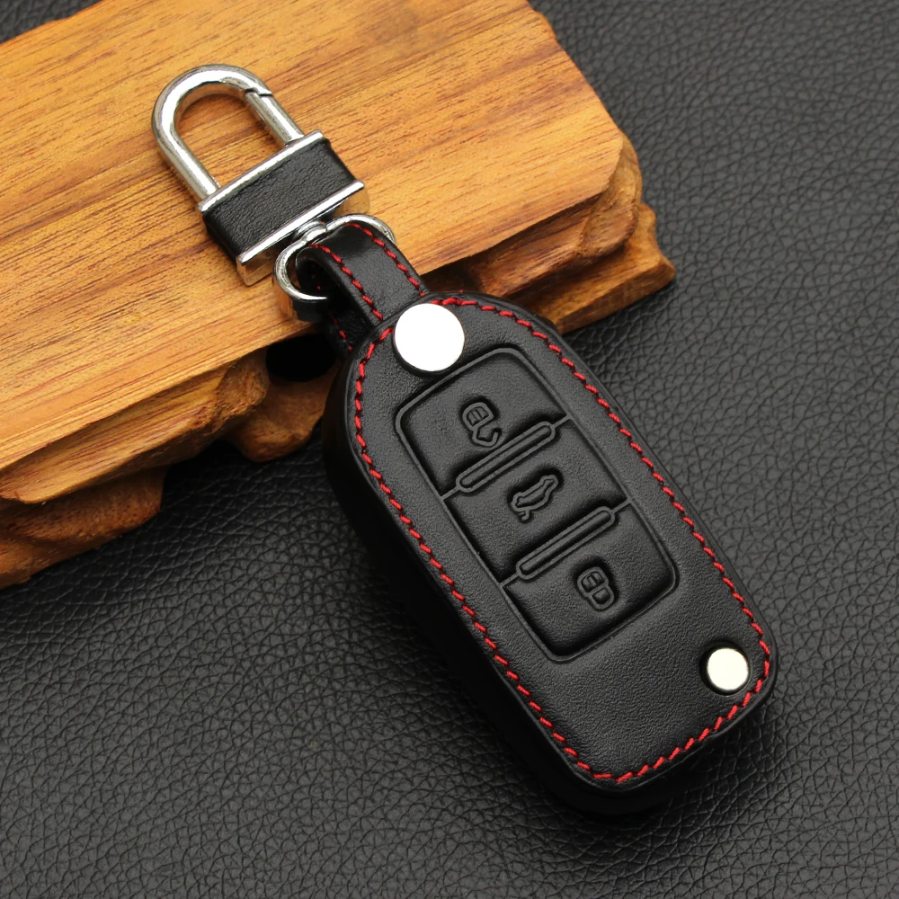 Кожаный чехол для автомобильного ключа с дистанционным управлением Volkswagen POLO Tiguan
