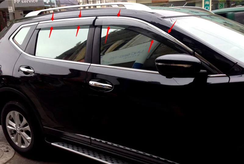 Для Nissan Qashqai J11 2014 2015 2016 2017 2018 Пластик внешний козырек Vent Оттенки окна Защита от