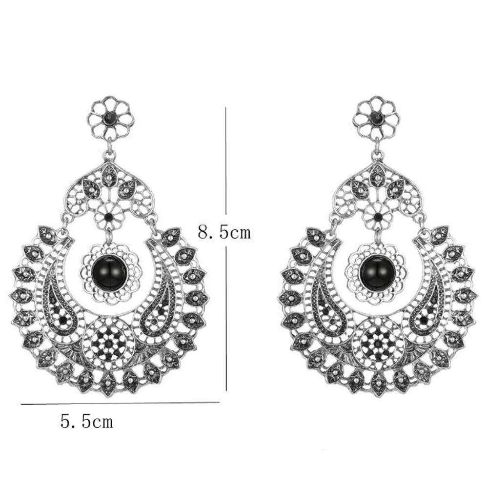 Retro Hollow Out Geometric Women Earrings Trending Water Drop Round Shape Vintage Streetwear Korean Fashion Accessories | Украшения и