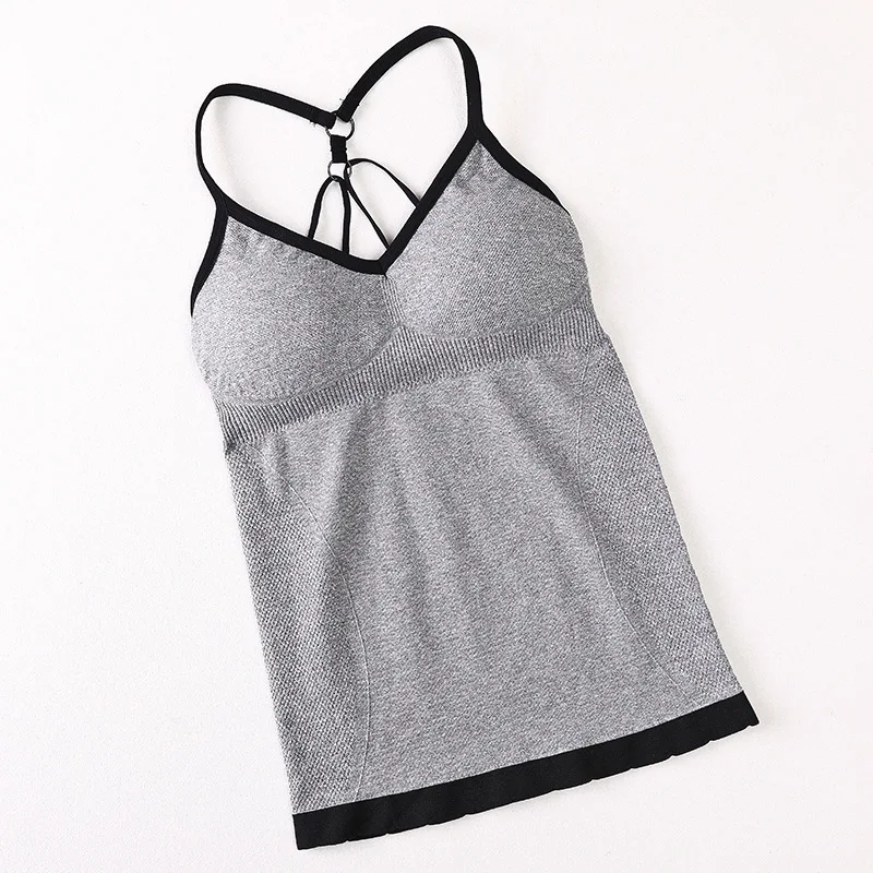 Women Solid Tank Top Underwear New Bra Tank Top Built In Cup Padded Wireless Camisole Camis Home Indoor Wear Fitness Clothing