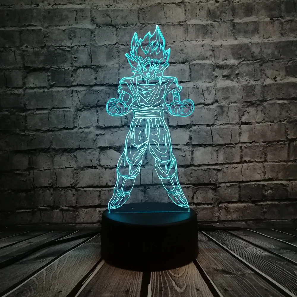 7 Dragon Ball Super Son Goku Kakarotto 3D настольная лампа Luminaria светодиодный ночник креативный