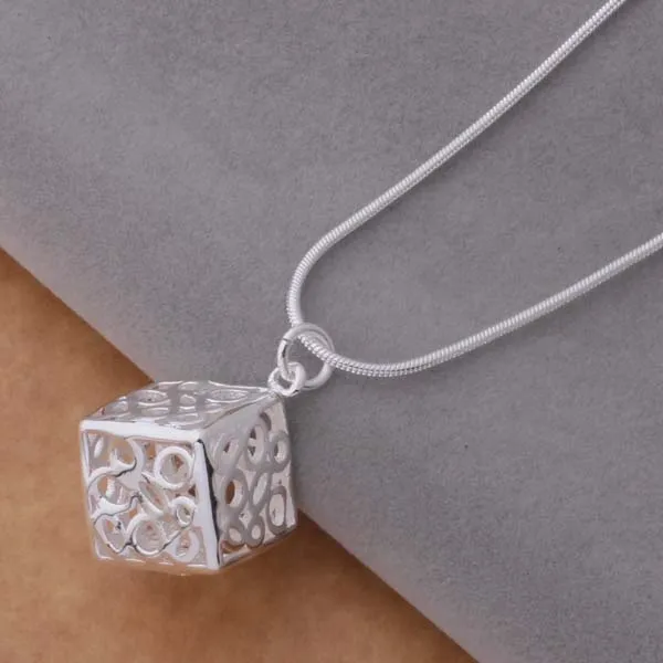 Красивое открытое ожерелье с подвеской из серебра 925 пробы модное ювелирное