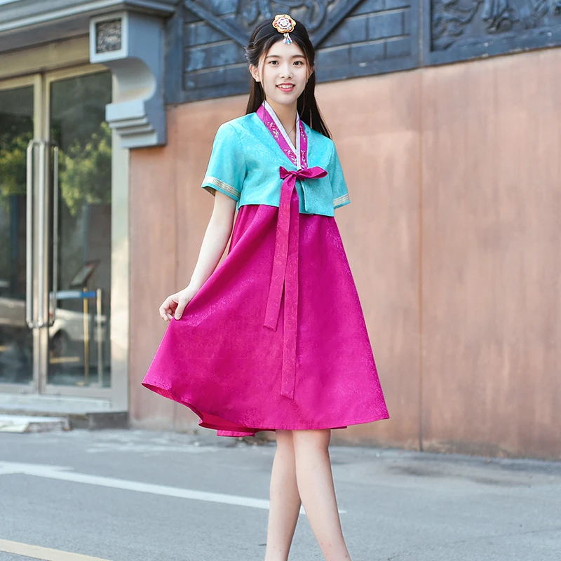 Костюм Hanbok в Корейском стиле элегантное народное платье с вышивкой летняя одежда