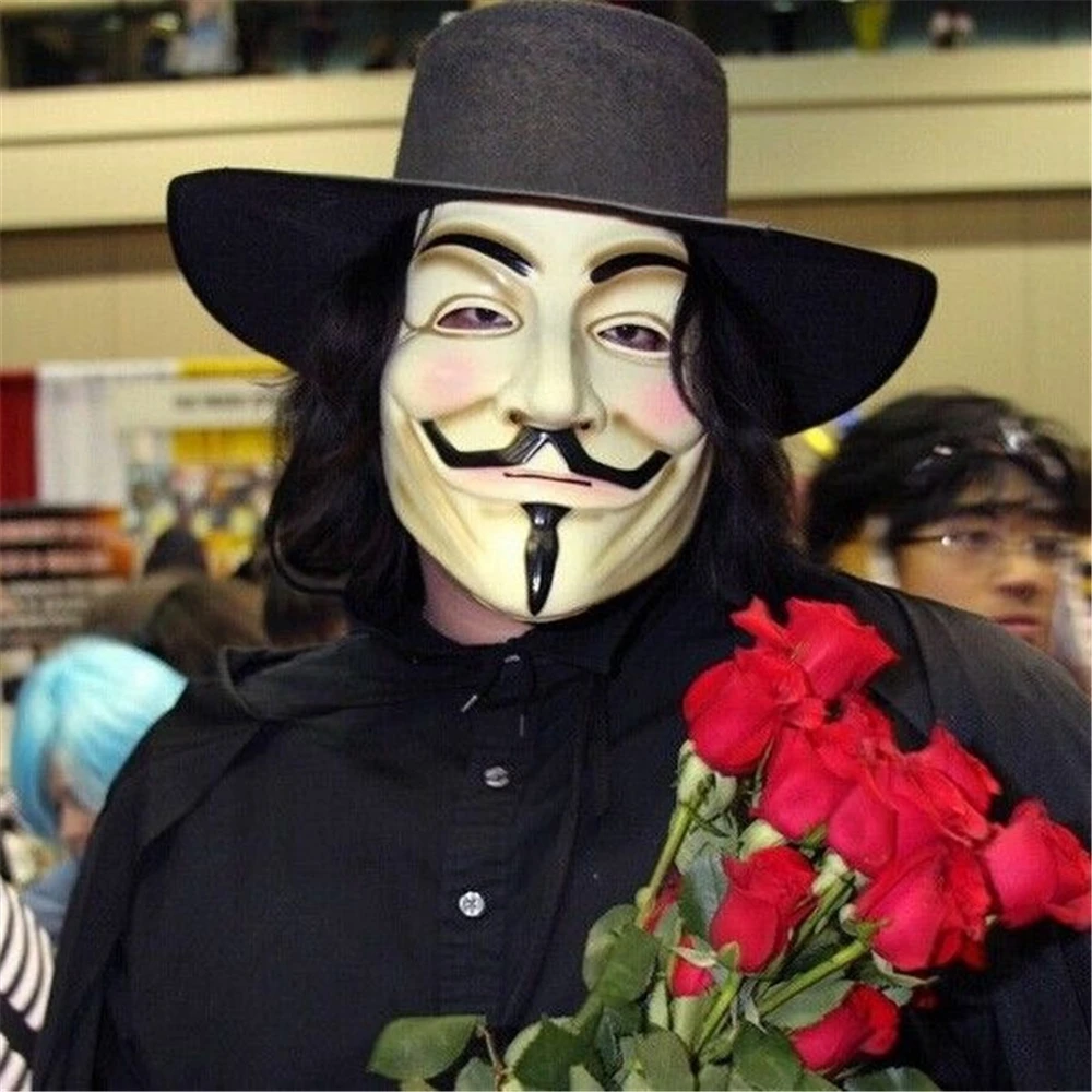 DHL Бесплатная доставка 100 шт. Вендетта маска для лица V For Vendetta анонимная фильм Гай