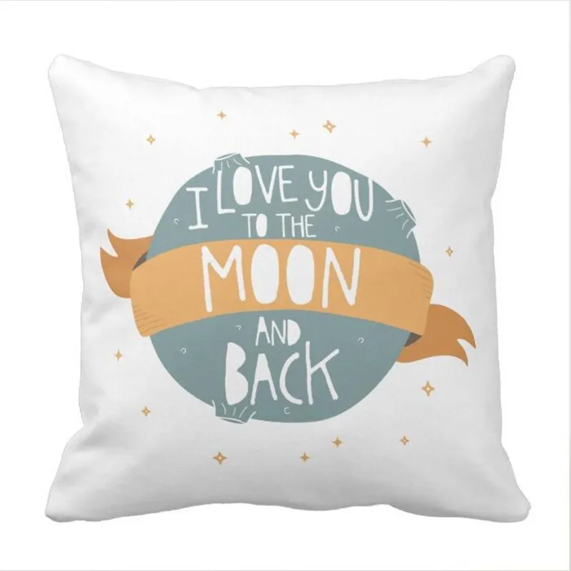 Чехол накладка на подушку с надписью I love you to the moon and back|pillow case|throw pillow casespillow case |