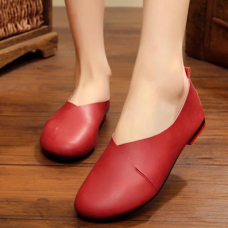 Женские туфли ручной работы из натуральной кожи размеры 34 43|flat shoes|genuine leather women