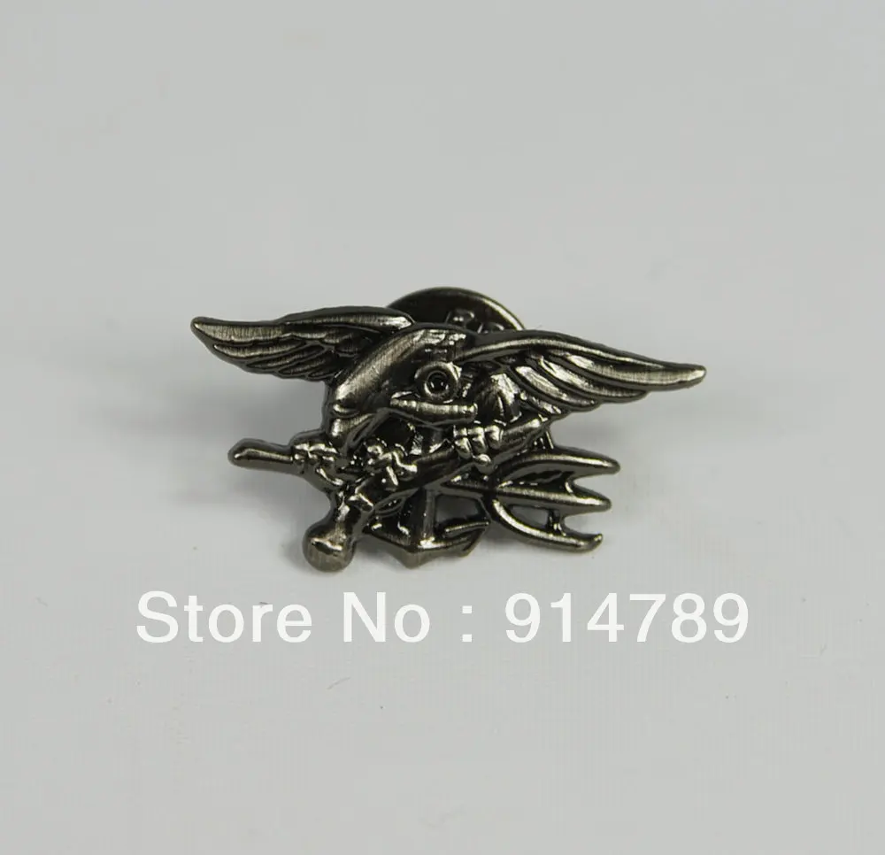 США морской котик ОРЕЛ ЯКОРЬ трезубец мини металлический значок INSIGNIA черный