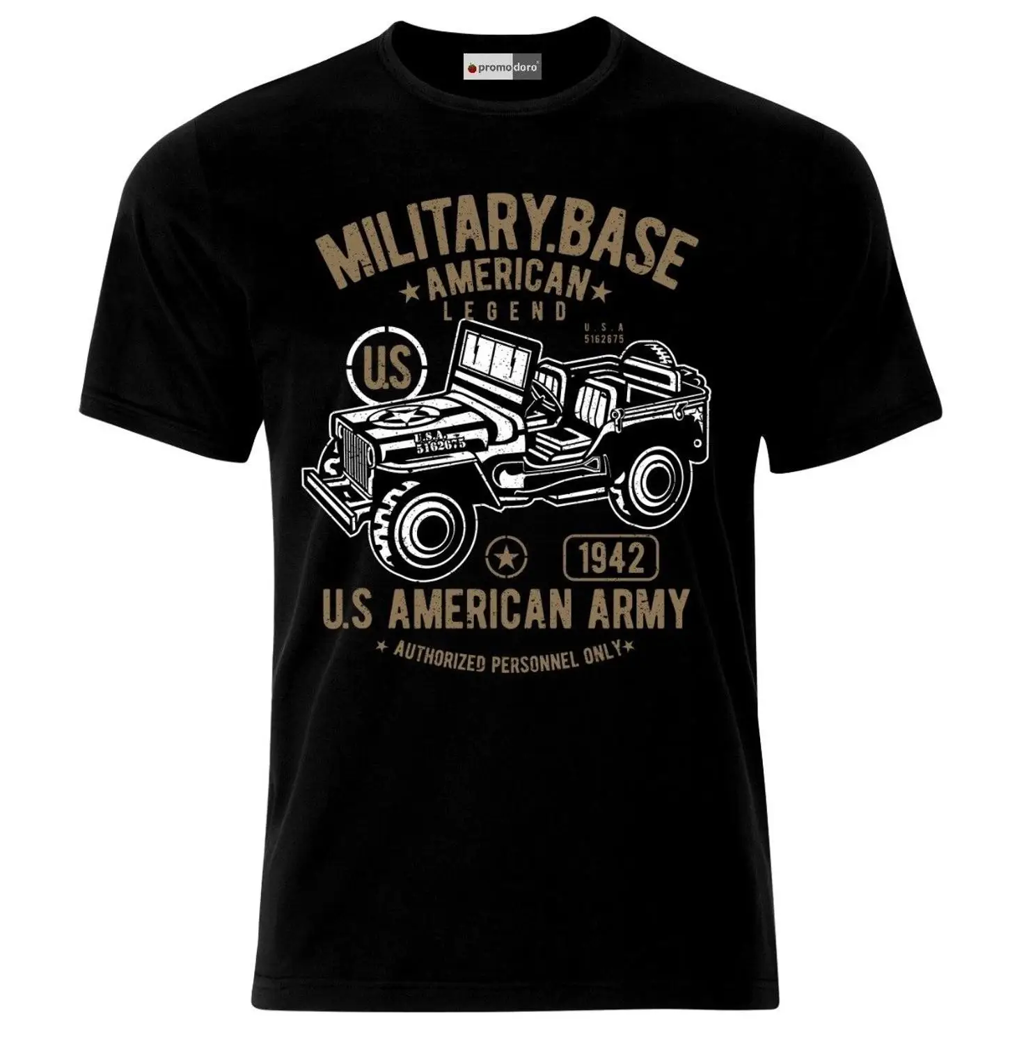 

American Us Army Offroad Ww2 Car Auto T-Shirt Men 2019 Summer Fashion O Neck Hip Hop Short Sleeve Printed T Shirts