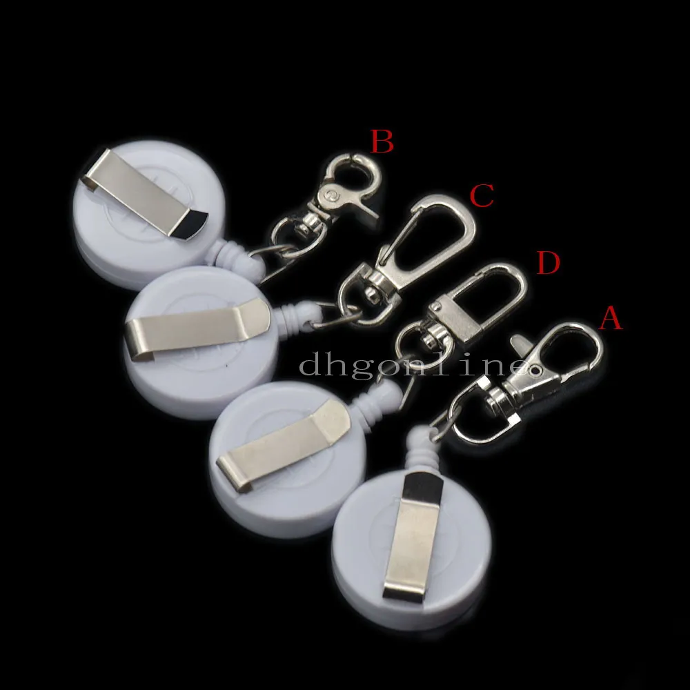 5 Pcs Reels Retractable Badge Clip ID Card Holder Swivel Clasps White For Snap Keychain Hook Buckles | Дом и сад
