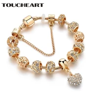 toucheart new custom bracelet love heart handmade braceletbangles gold charm for women snaps jewelry making bracelets sbr190044