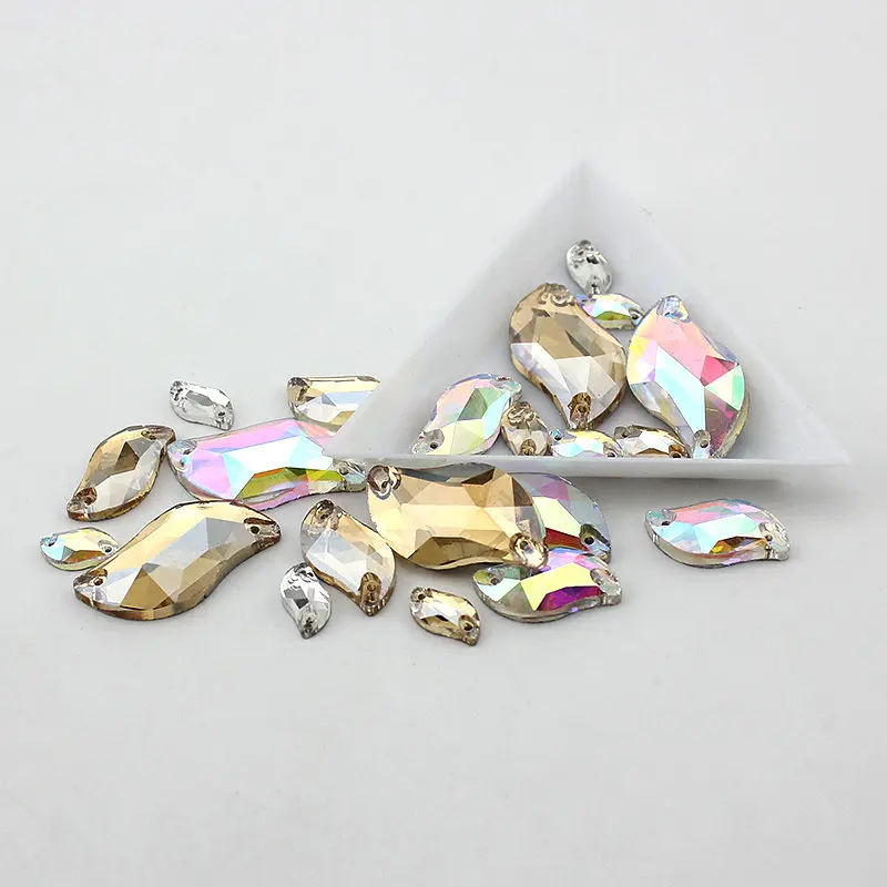 Серебряная основа прозрачный кристалл AB пришит камень плоские стразы в форме S