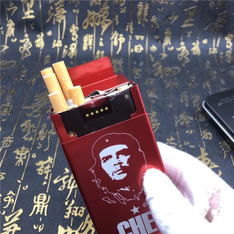 DIY Che Guevara портсигар чехол Металл с лазерной гравировкой сигаретные коробки мужские карманные курительные автоматические коробки красный черный золотой синий