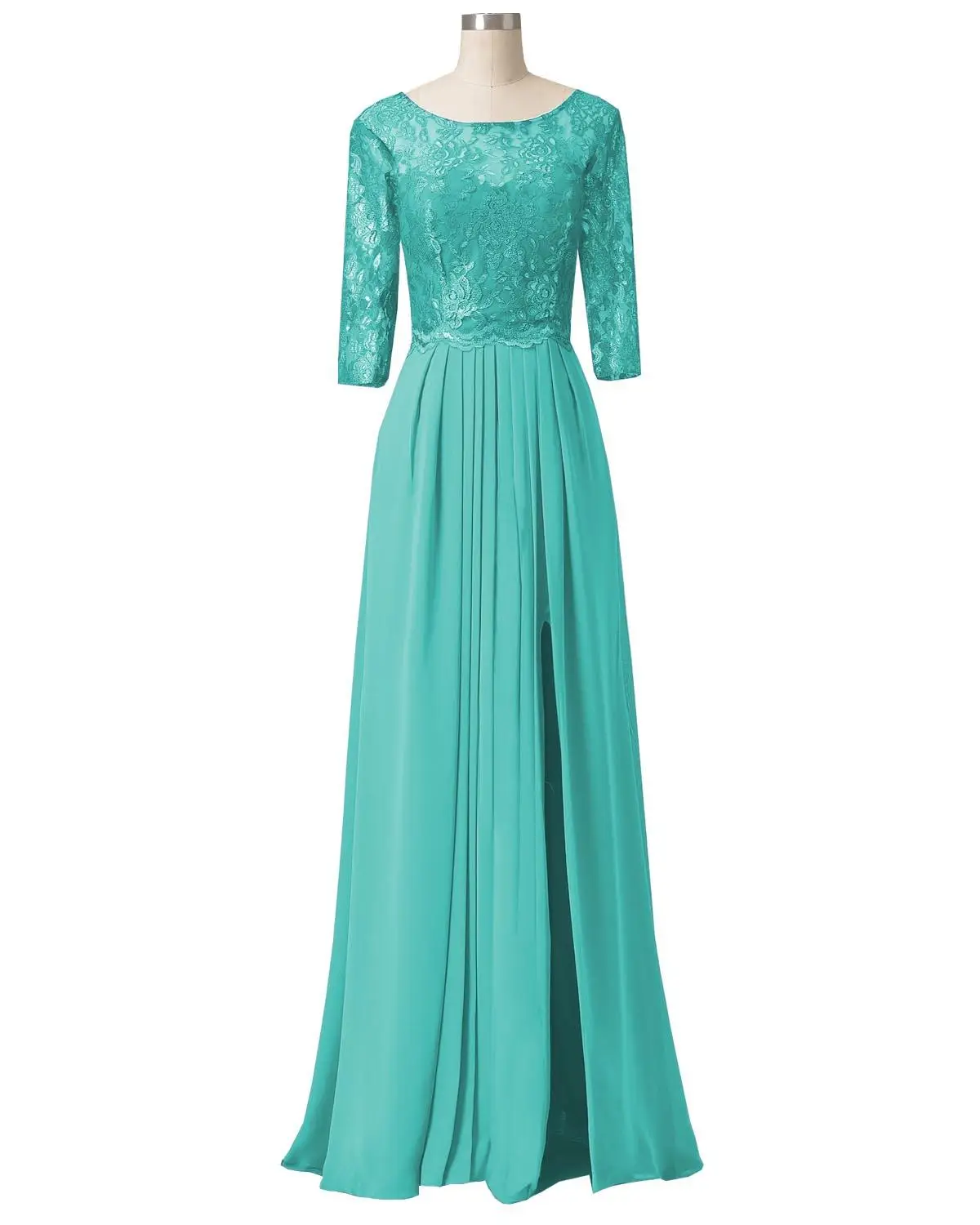 Tiffany Blue ТРАПЕЦИЕВИДНОЕ кружевное винтажное платье для матери невесты с короткими рукавами, свадебное платье для жениха, длинное торжественное вечернее платье, SLD-M15 - Цвет: Tiffany Blue