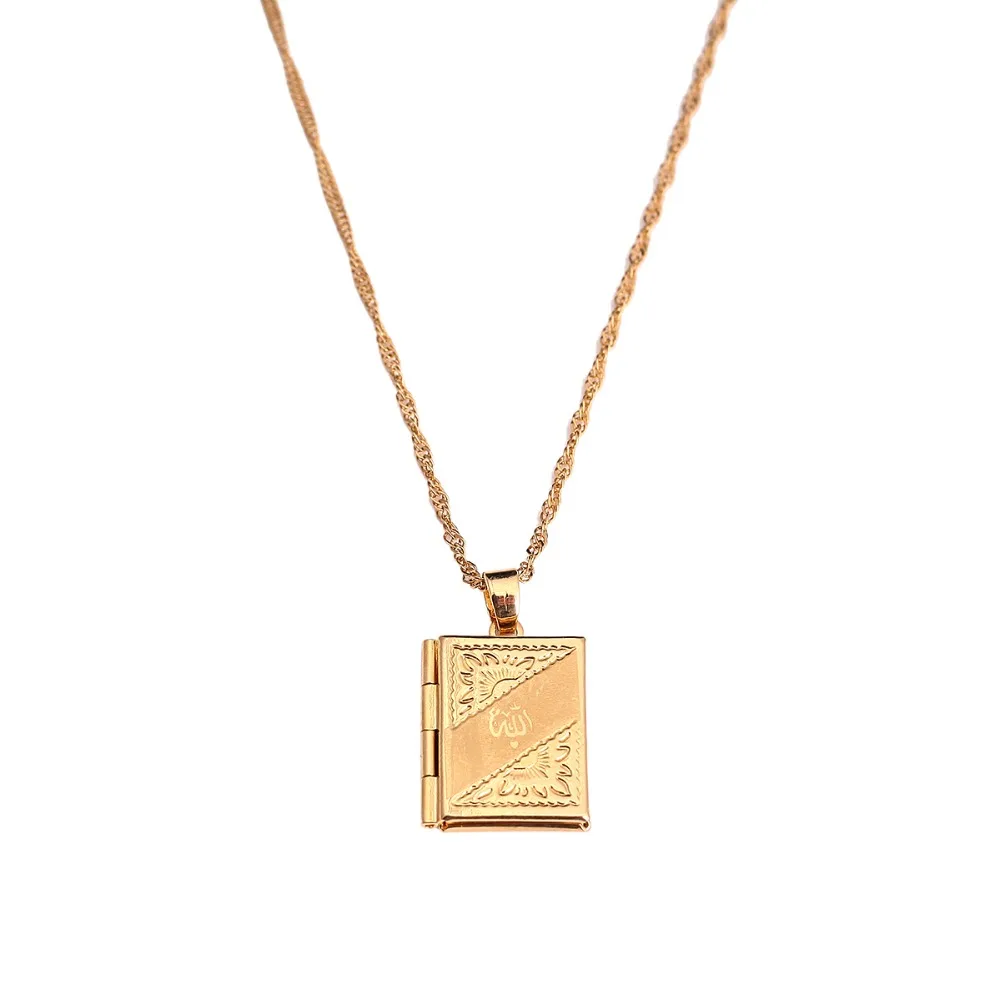 Allah исламское ювелирное ожерелье для женщин и мужчин золотого цвета винтажный