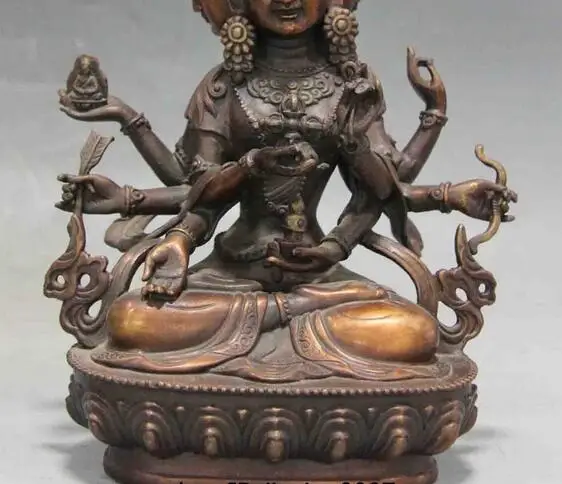 Тибетский буддистский храм красная бронза медь ушниша Виджая Гуань Инь Кван-Инь