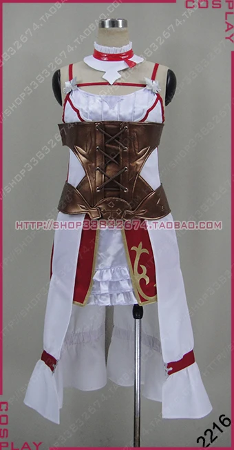 

2016 Sword Art Online Hollow Realization Asuna Cosplay Costume Battle Dress
