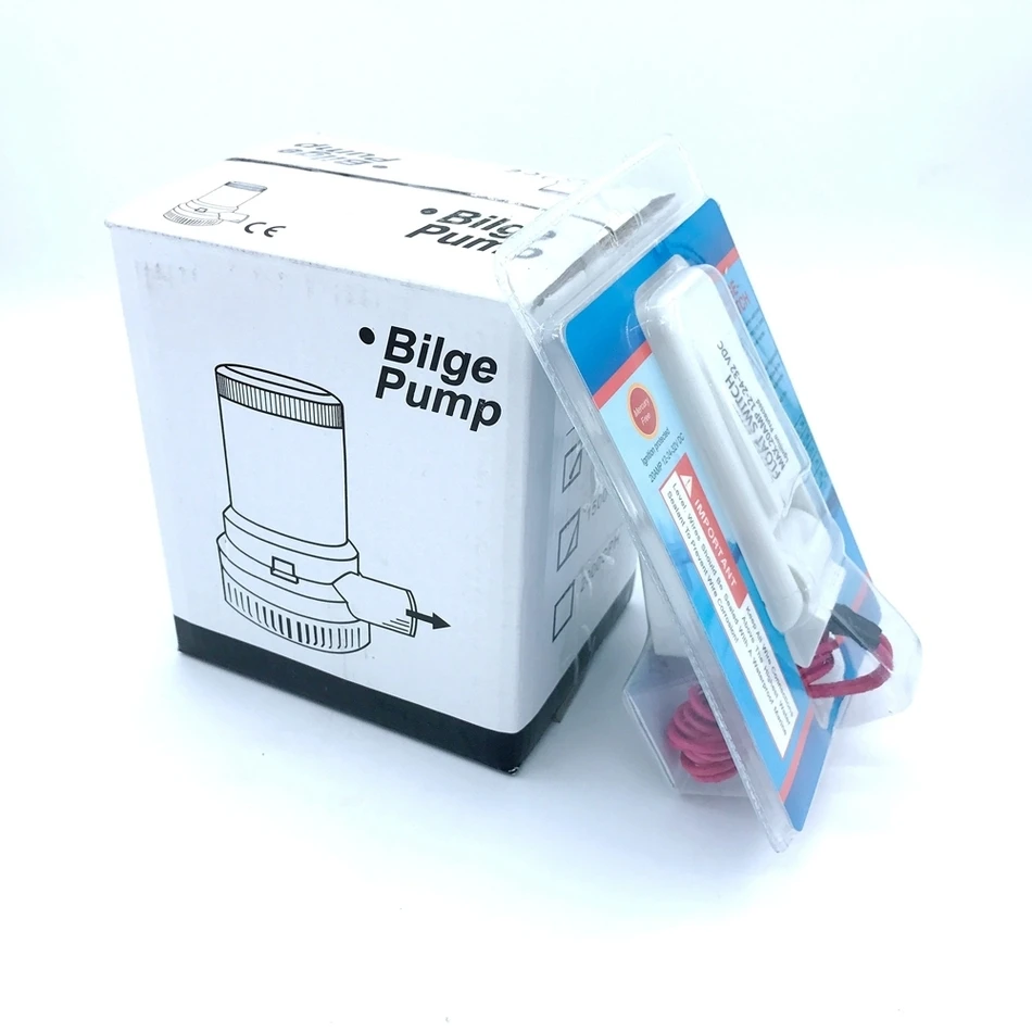 Погружной откачивающий водяной насос 12 В 24 2000 Гал/ч с выключателем для моторных