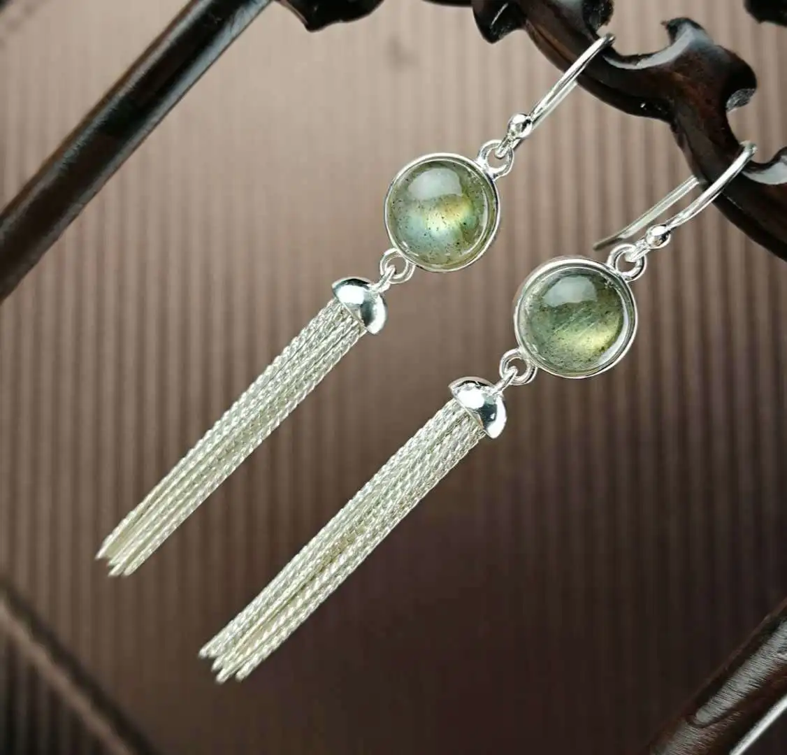 Серьги из чистого серебра S925 оригинальные модные длинные серьги с кисточками