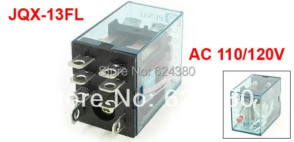 JQX 13F /LYNN J AC 110V 220V DC 12V 24V 48V Катушка 10A 240V DPDT 2P2T 8 Pin Универсальное электромагнитное