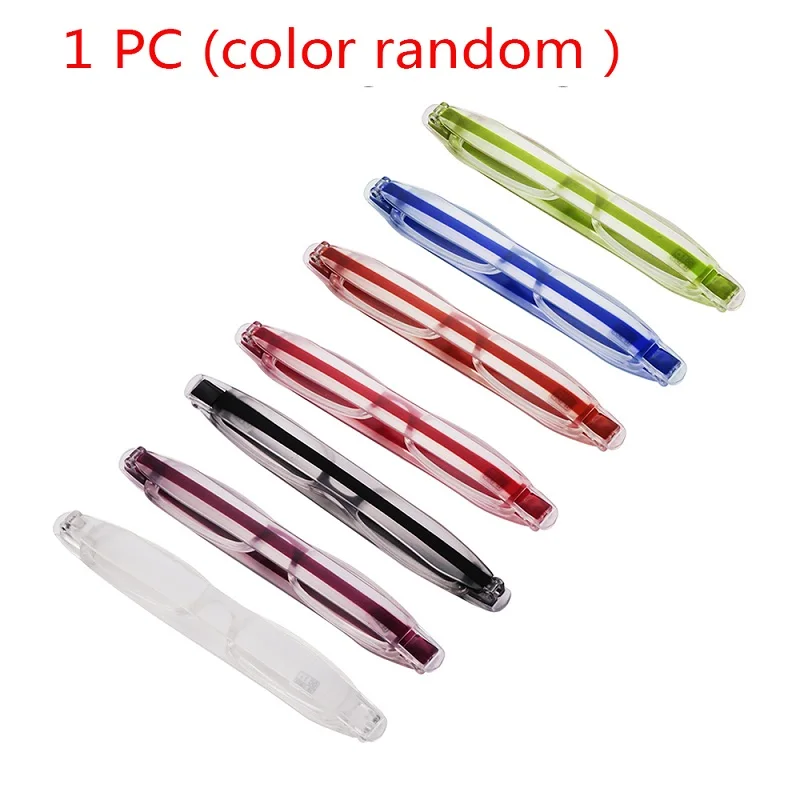 1pc 1 шт унисекс из нержавеющей стали Рамка смолы очки для чтения 1,00-4,00 с трубкой чехол - Цвет оправы: 1pc