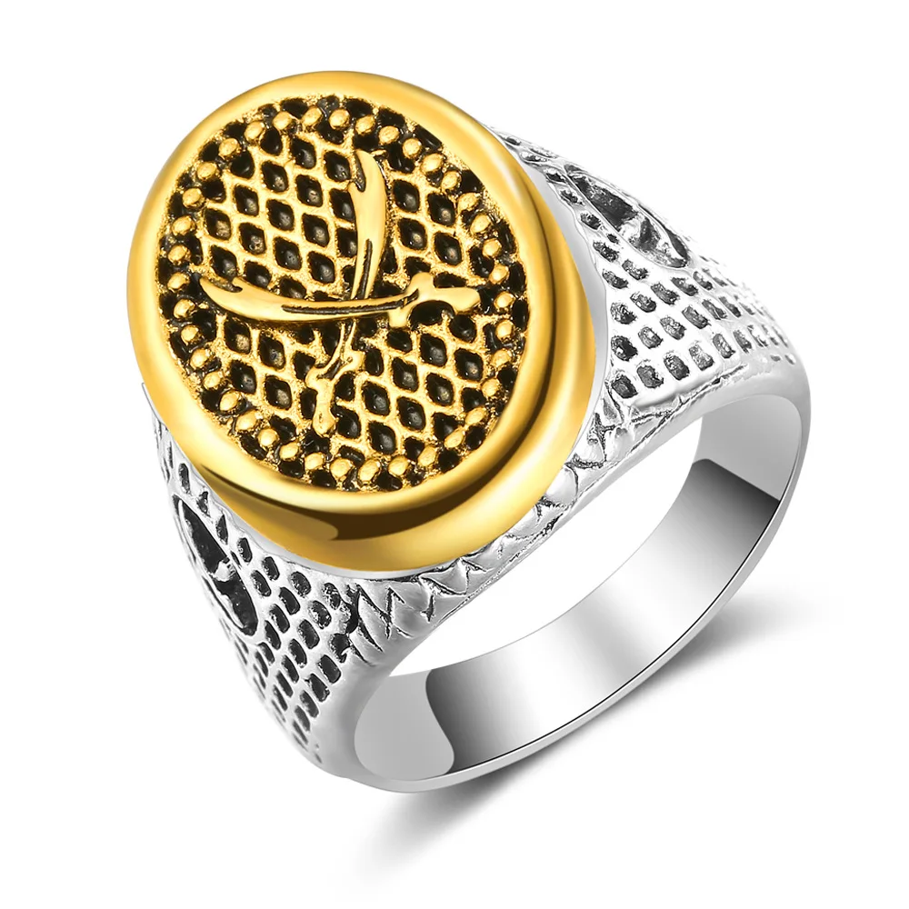 Позолоченные серебряные кольца с крестом для мужчин панк Ближний Восток хит