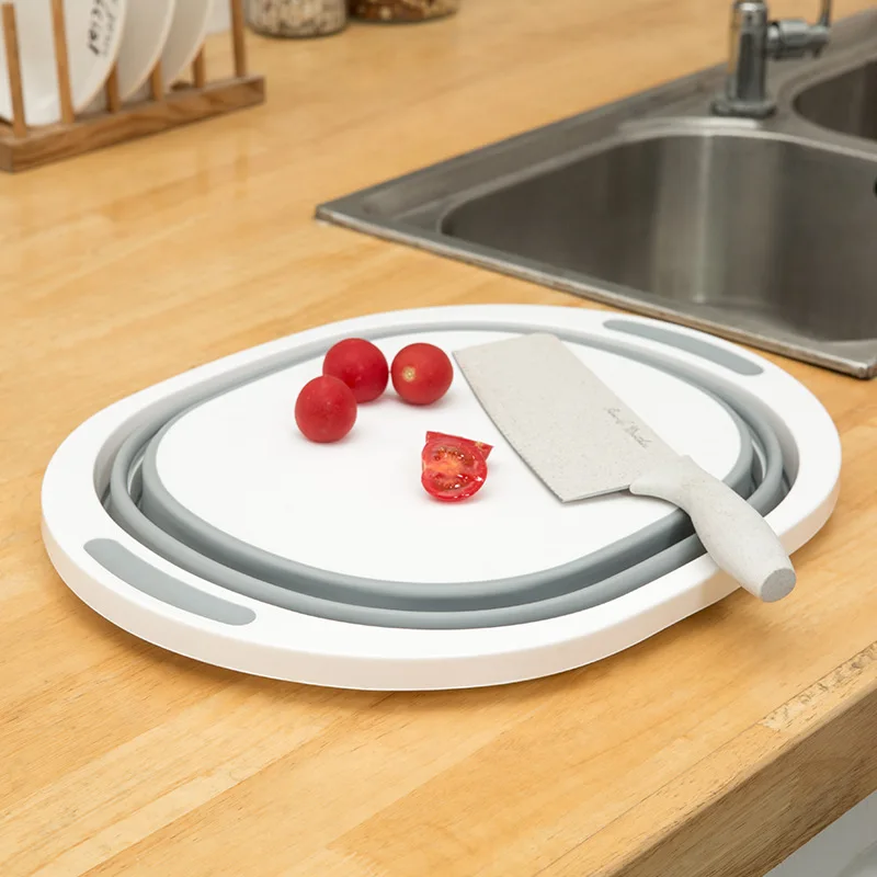 Foldable Cutting Board Multi-function Chopping Blocks Flexible Vegetable Fruit Washing Basket Sink Kitchen Accessories | Дом и сад