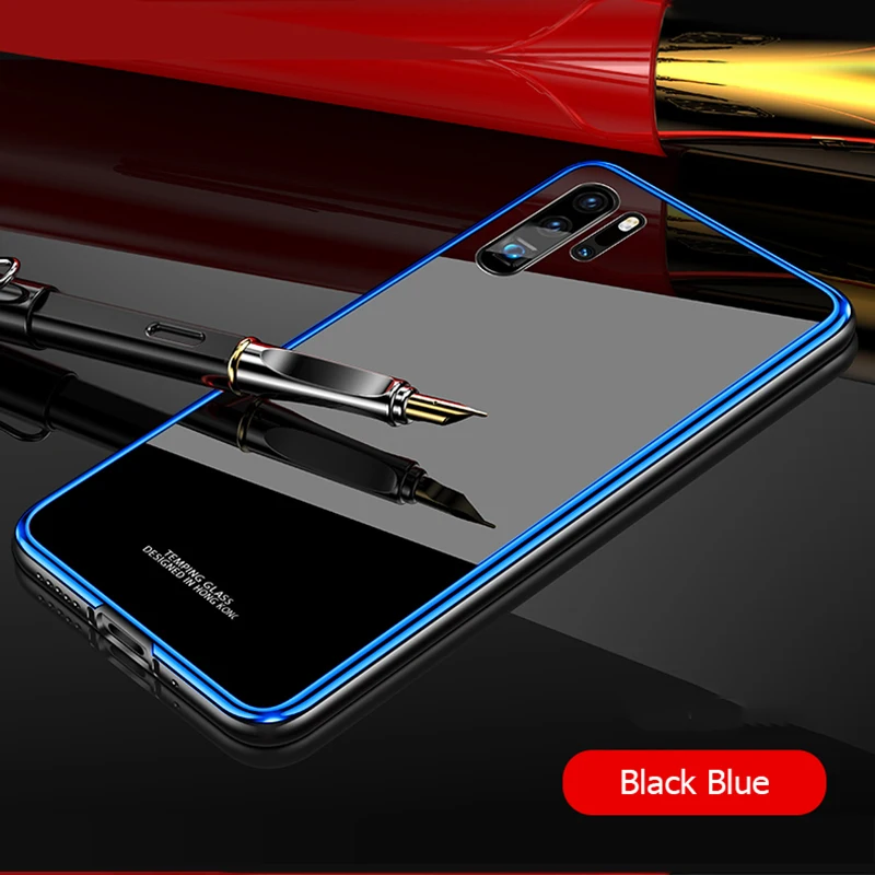 Роскошный чехол из закаленного стекла для Huawei P30 Pro авиационная металлическая