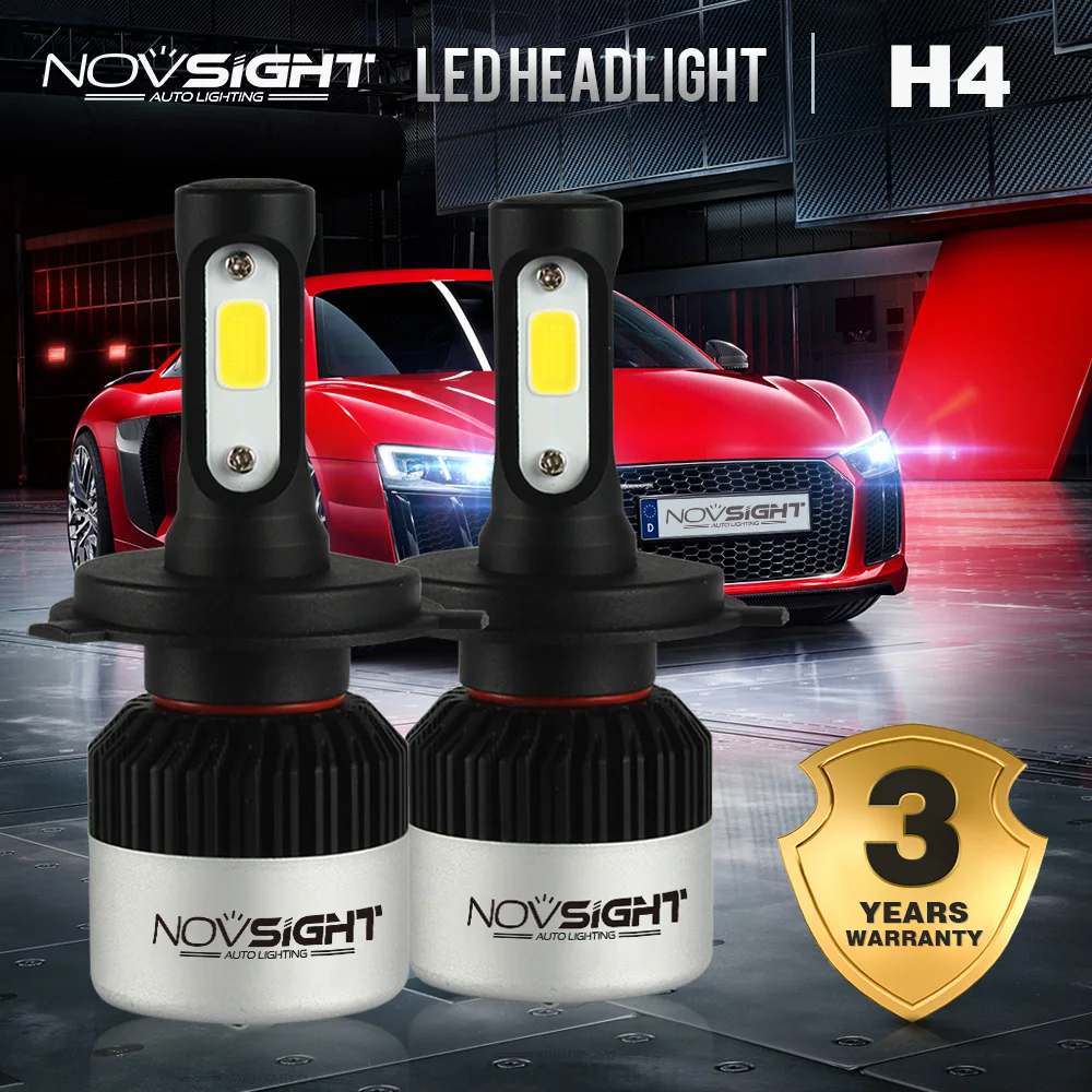 NOVSIGHT 6500K 72W фары для H4 H7 9005 9006 светодиодный фар H11 H4 Противотуманные фары 360 градусов HB3 9005 HB4 H3 880 881 H27 авто светодиодный лампы