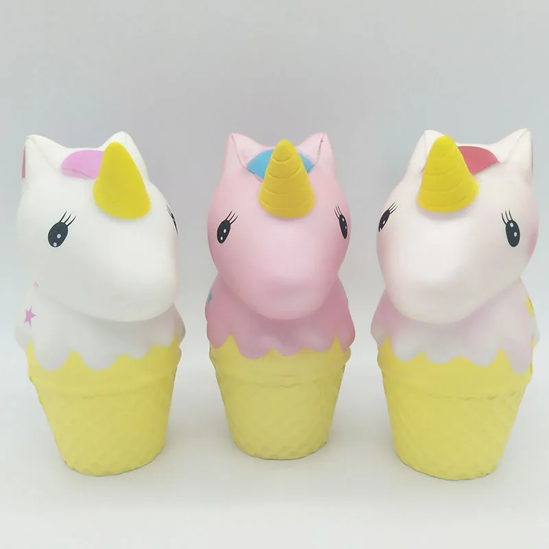 Милый Kawaii Мультфильм Единорог мороженое медленно расправляющиеся мягкие