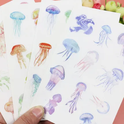 4 шт. упак. декоративные наклейки на мобильный телефон медузы тусклые Лаки
