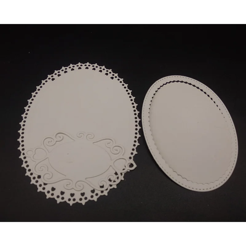 Heart Oval Dies Штампы трафарет для скрапбукинга сердце овальная рамка фон металлические Вырубные штампы новые ремесло Вырубные штампы Рождественская открытка сделай сам - Цвет: Heart Oval Dies