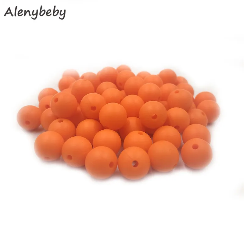 Orange peel 100 шт Силиконовые Круглые бусины 12 мм экологически чистый сенсорный детский аксессуар для прорезывания зубов пищевой мамы кормящих DIY Ювелирные изделия Детские трофеи - Цвет: Orange peel