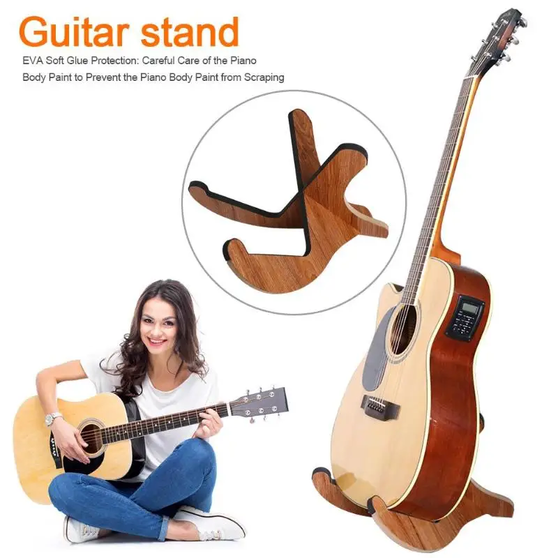 

Portable Easy to Carry Wooden Holder Stand Foldable Collapsible Display Stand Rack for Folk Classical Acoustic Guitar