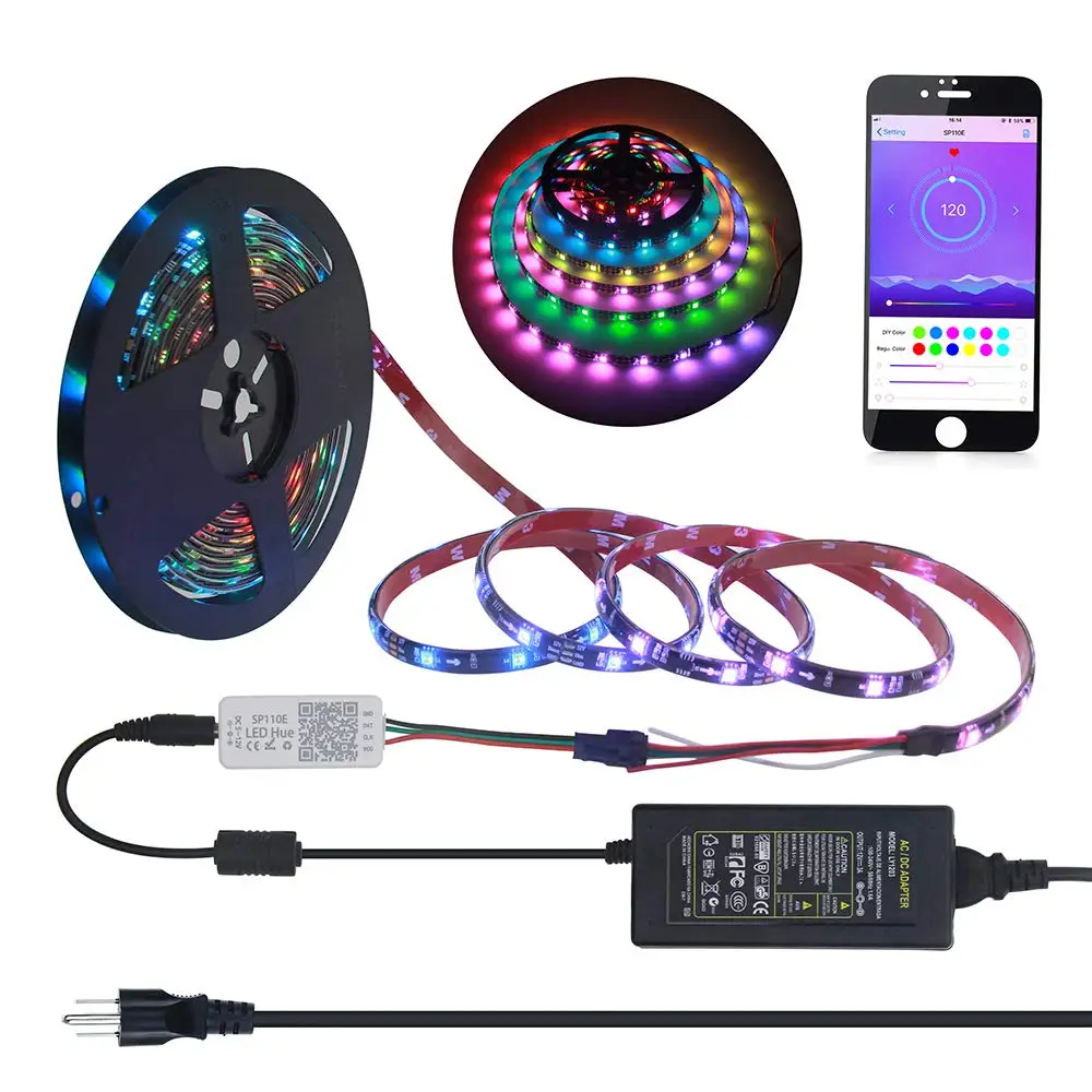 Светодиодная ленсветильник WS2811 с Bluetooth 150 светодиодов управление через