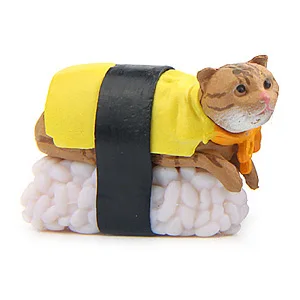 Kawaii десерт кошка животное модель домашний декор миниатюрное украшение для сада в виде Феи аксессуары современная фигурка ПВХ ремесло бонсай игрушки - Цвет: Yellow