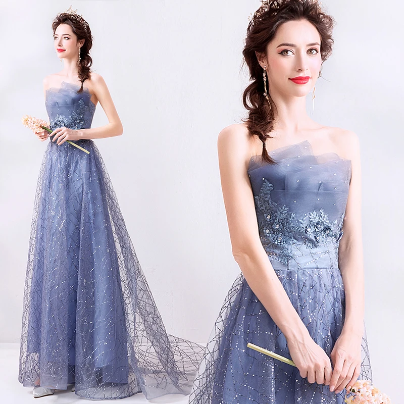 Vestido Фея вечерние платья 2019 торжественное вечернее платье Аппликации с