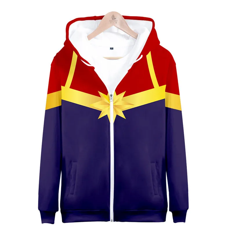 ZSQH Марвел Капитан толстовки с капюшоном MS Marvel Carol Danver Косплей Костюм для взрослых