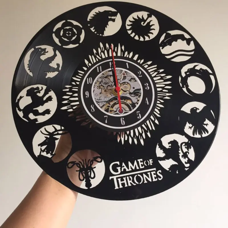 Виниловые часы Wandklok Horloge Murale настенные с изображением героев игры престолов