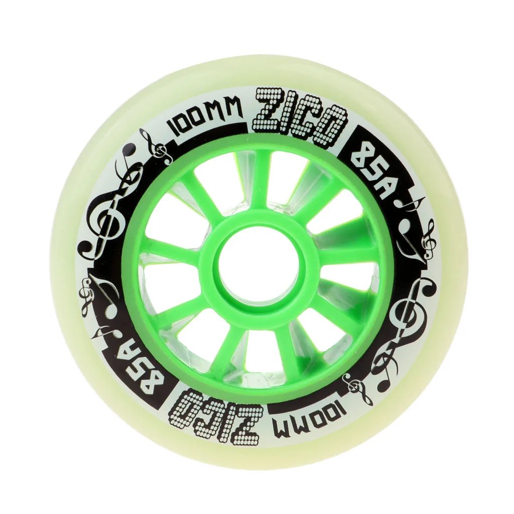 Green 100mm Уличные роликовые коньки колеса замена гоночные колеса 90 мм/100 мм/110 мм-3 размера - Цвет: Green 100mm