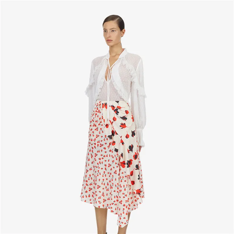 2019 вешняя и летняя женская печать нерегулярный фартук фарту- юбка | Женская