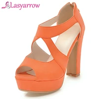 lasyarrow brand shoes woman thick high heels sandalias rome gladiator shoes woman peep toe summer sandals shoes ladies rm469