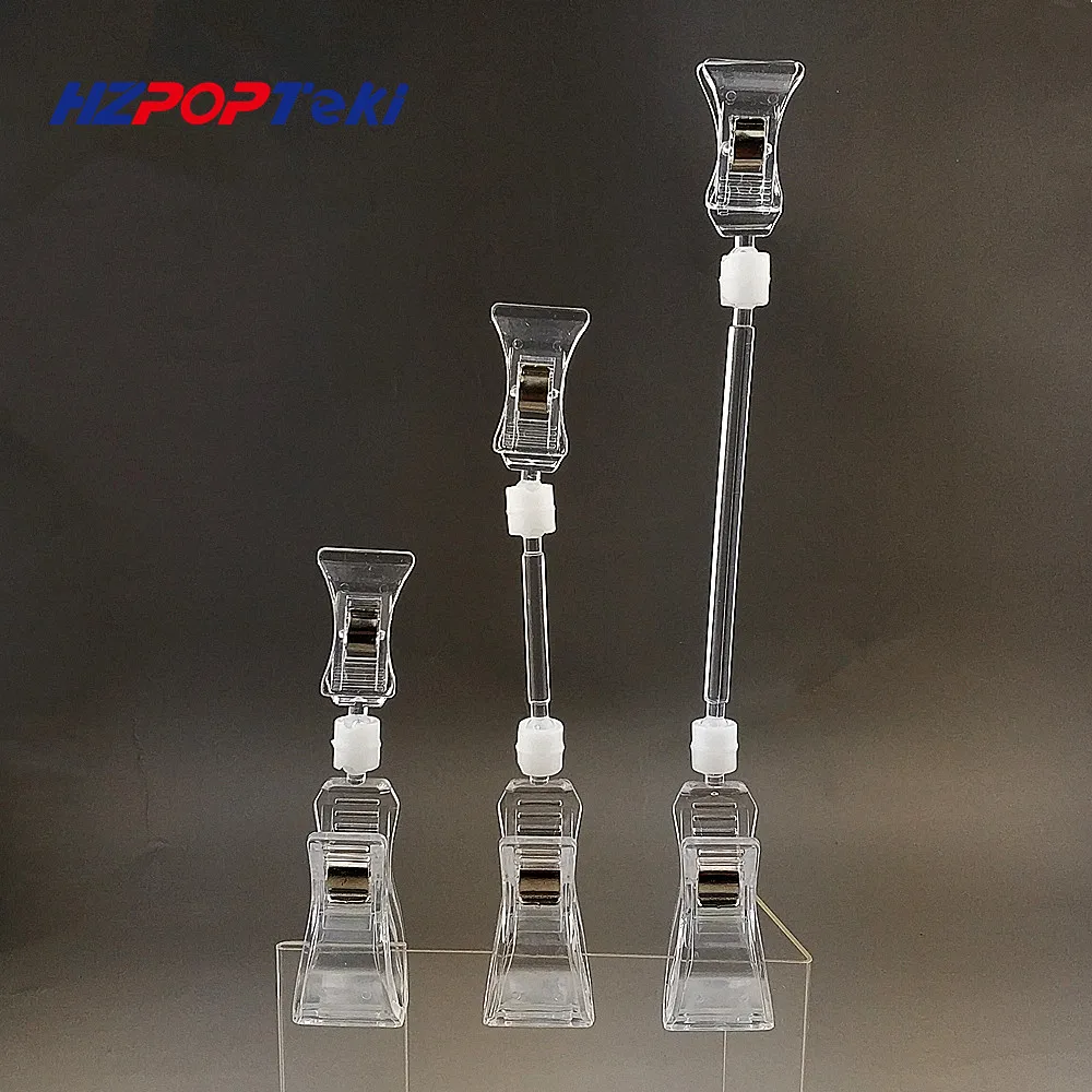 

Wholesale Clear POP Plastic Display Sign Signage Paper Card Price Label Tag Holder Advertising Clips Rotatable 2000pcs