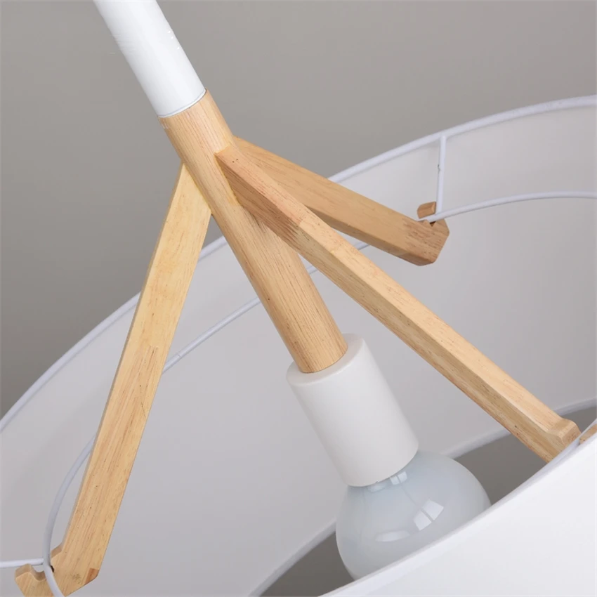 Подвесные светильники из белого дерева в скандинавском стиле тканевые лампы