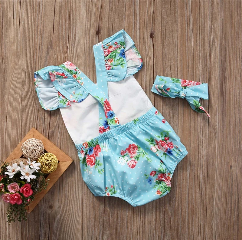 2 шт./компл. Детские хлопковые комбинезоны с повязкой на голову|baby rompers|designer baby